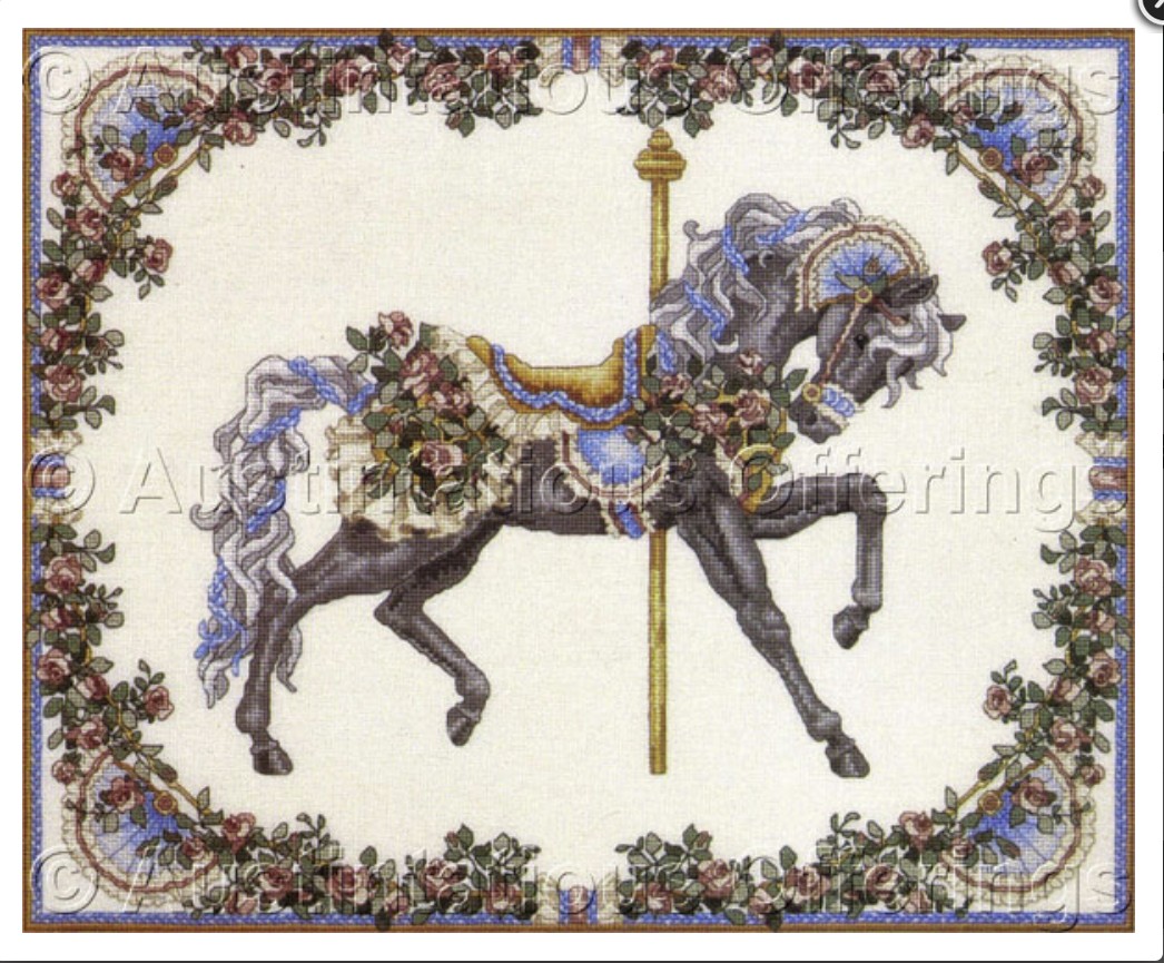 Rare Wentzler Philadelphia Style Black Carousel Horse of Summer Season